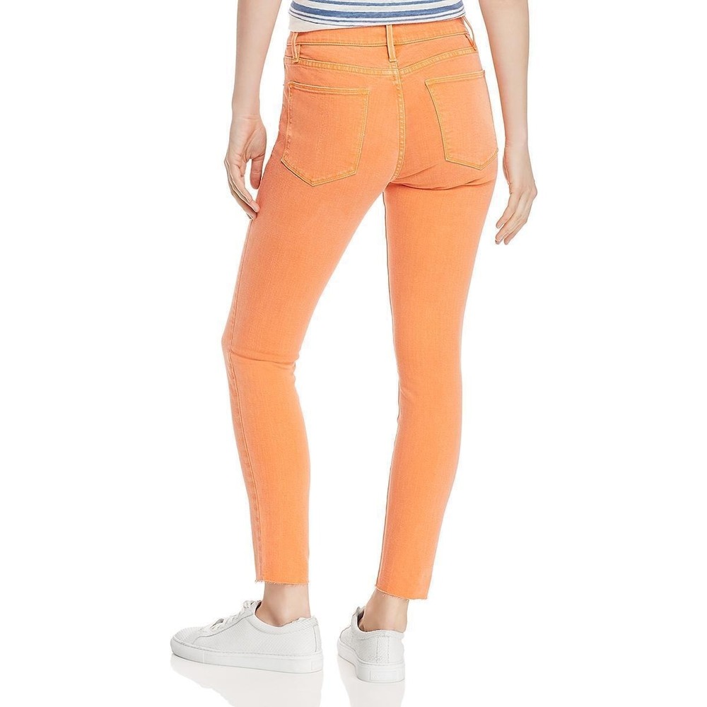 FRAME‎ Denim Le High Skinny Jeans Orange Crush Wash Raw Hem Womens 24 Zip Fly - Picture 2 of 7